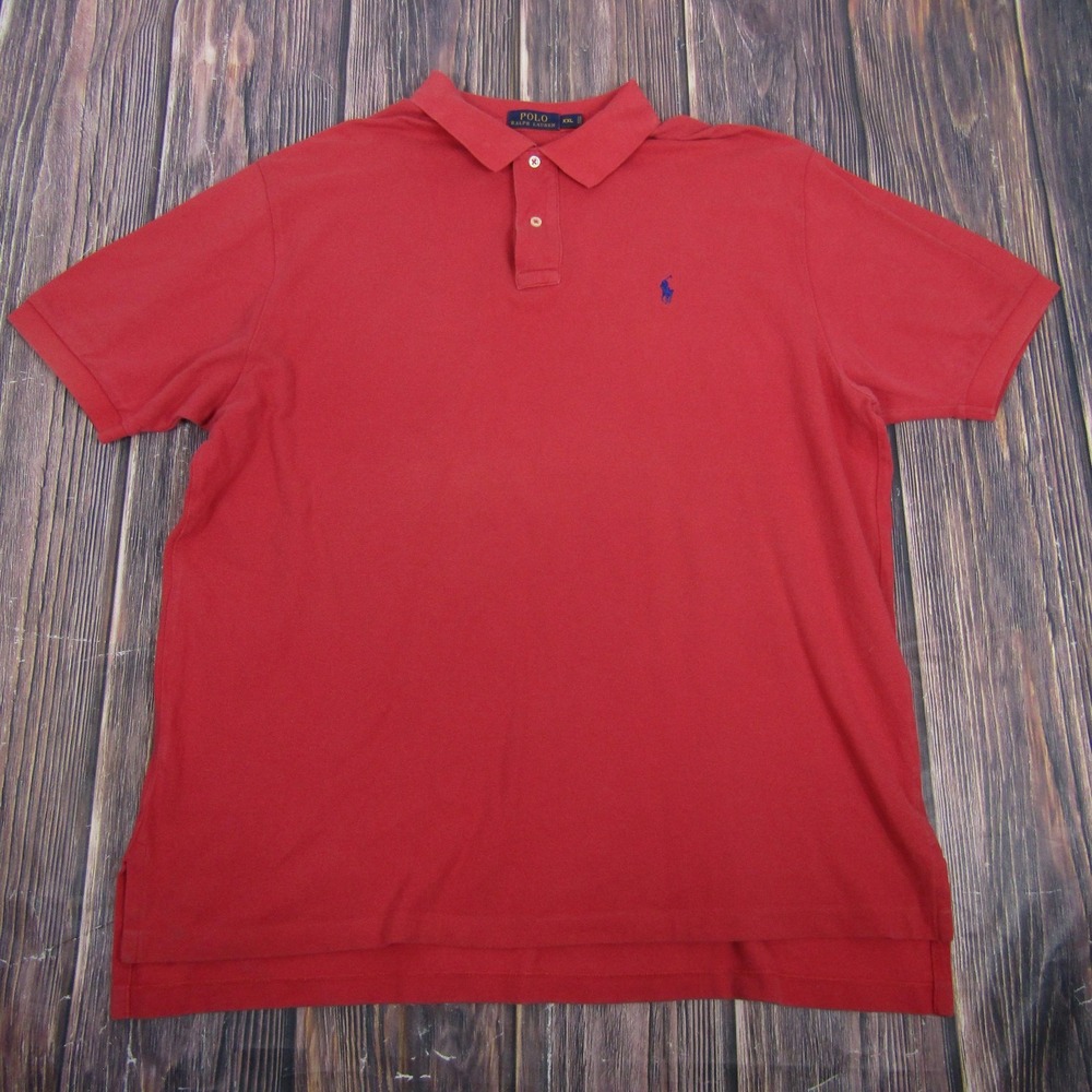 Polo Ralph Lauren Polo Shirt Mens 2XL Red Solid Classic Pony Short Sleeve Casual